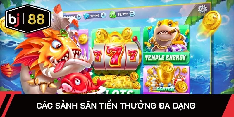 Các sảnh săn tiền thưởng đa dạng 